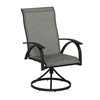 Living Accents Roscoe Black Steel Frame Sling Swivel Chair 20S1570S- 2PK